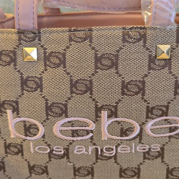 bebe Talulla Mini Satchel Blush Monogram Logo Crossbody Shoulder Bag NWT - Picture 12 of 12